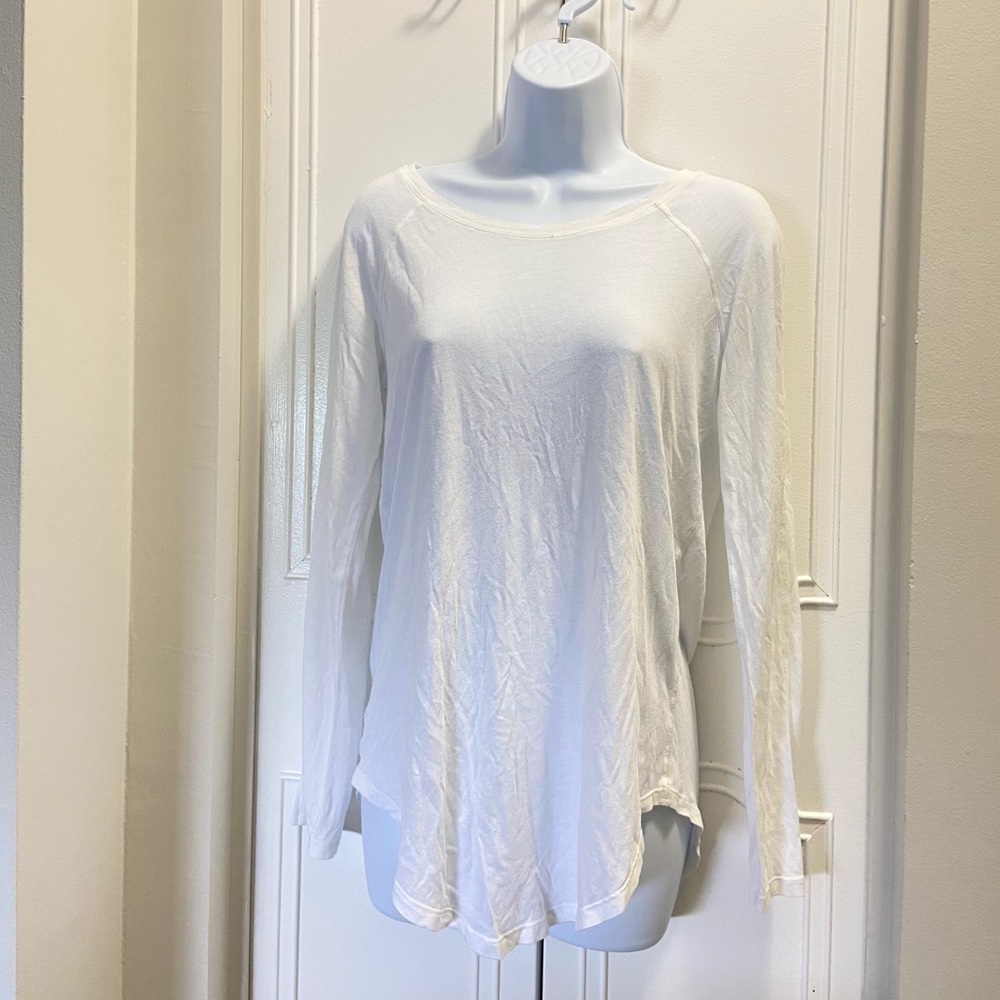 lululemon athletica Cream Relaxed Long Sleeve Blouse